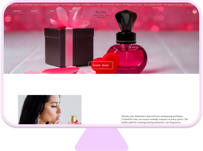 Aura website mockup